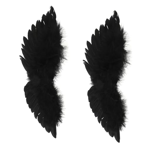 ibasenice 2 Stück Teiliges Schwarze Teufelsflügel für Puppen Weiche Langlebige Simulation aus Federn DIY Flügel Requisiten für Halloween und Kostümzubehör von ibasenice