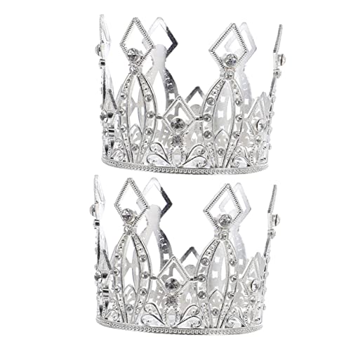 ibasenice 2 Stück Teiliges Silbernes Kronen dessert deko Filigraner Cake Topper für Kindergeburtstag Umweltfreundliche Kreative Tortendekoration für Festliche Anlässe und Partys von ibasenice