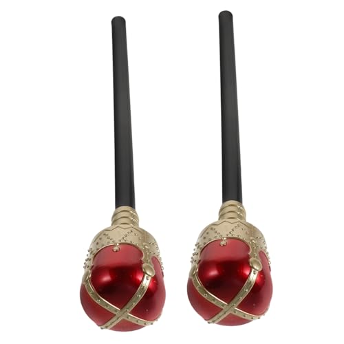 ibasenice 2 Stück Zauberstab Kostüme Cosplay Streifenhörnchen Halloween Dekoration Halloween Magischer Spielzeugstab Langlebiges Königskostüm Plastik rot von ibasenice