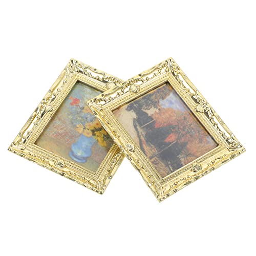 ibasenice 2 Stück dekoratives Gold-Ölgemälde Miniatur Mini-Puppenhaus 2x3 kleines Ölgemälde Wanddekoration puppenstubenmöbel puppenhauszubehör Bilderrahmen Ornament Minibilder Harz ibasenice 2 Stück dekoratives Gold-Ölgemälde Miniatur Mini-Puppenhaus 2x3 kleines Ölgemälde Wanddekoration puppenstubenmöbel puppenhauszubehör Bilderrahmen Ornament Minibilder Harz von ibasenice