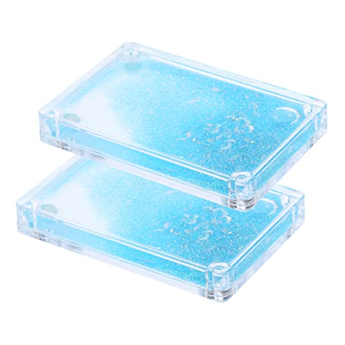 ibasenice Bastelset 2er-Pack Quicksand-acryl-kartenhalter Mit Hartplastikhüllen Und Dekorativen Aufklebern von ibasenice