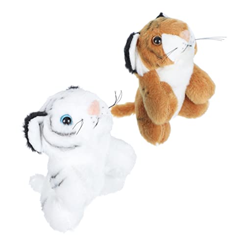 ibasenice 2 Stück kleine Tigerverzierung tierfiguren für Tiere Tierisches Tiger Stofftier Tier Tigerspielzeug Zuhause Tigerpuppen Plüsch von ibasenice