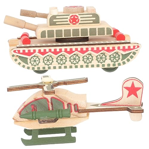 ibasenice 2 Stück spielzeugauto Dekoration aus Holz holzspielzeug für Spielzeugautos Raketenwerfer Kinderhubschraubermodell aus Holz Mini-Panzer- ibasenice 2 Stück spielzeugauto Dekoration aus Holz holzspielzeug für Spielzeugautos Raketenwerfer Kinderhubschraubermodell aus Holz Mini-Panzer- von ibasenice