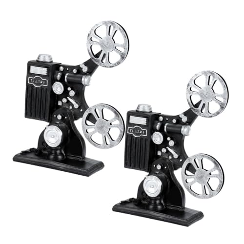 ibasenice 2 Stücke Film Film Projektor Modell Vintage Stil Harz Projektor Modell Film Projektor Skulptur Desktop Handwerk Hause Dekoration Schwarz von ibasenice
