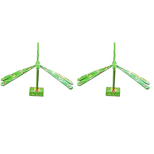 ibasenice 2 Stücke Halter Holzstütze für Modell Libelle Wissenschaft mit Balance Ostergeschenk Kinder Party Grün Balancieren Pädagogisch Kinder Display Hand Selbstgemaltes Favor von ibasenice