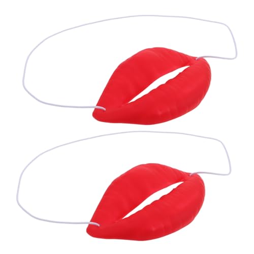 ibasenice 2 Stücke Lustiger Mund deko Cosplay-Partyzubehör Halloween-Cosplay-Requisiten Partyzubehör für Halloween Maskerade Cosplay Requisiten Halloween liefert Maskerade liefert Gummi rot von ibasenice