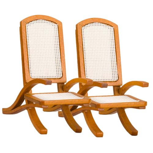 ibasenice 2stücke Mini Vintage Möbelstühle Rattan Stühle Für Dekoration Holzspielzeug Miniaturmöbel Für Kreative Szenen Und Fotografie von ibasenice