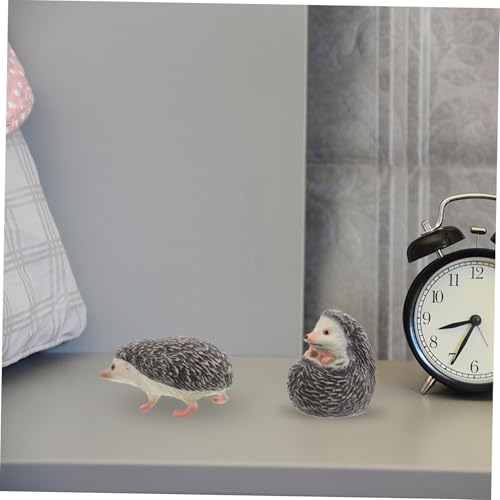 ibasenice 2 Stücke Miniatur Igel Figuren aus Vielseitige Wildtier Dekorationen für Kuchen Partygeschenke und Garten Pädagogische Mini Igel Spielzeuge zur Kognitiven und DIY Projekte von ibasenice