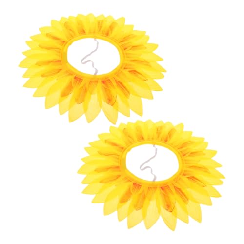 ibasenice Einzigartiges Sonnenblumen-kopfbedeckungsset Für Jungen Und Mädchen Stirnband Für Partys Halloween-abenteuer Schnelles Anziehen von ibasenice