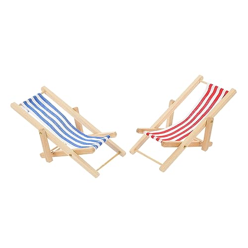 ibasenice 2 Stücke Puppenstubensessel bastelset basteln für handwerkskunst Dekoration für Strandliegen puppenstubenmöbel Mini-Liegestuhl Mini- Mini-Stuhl Holz von ibasenice