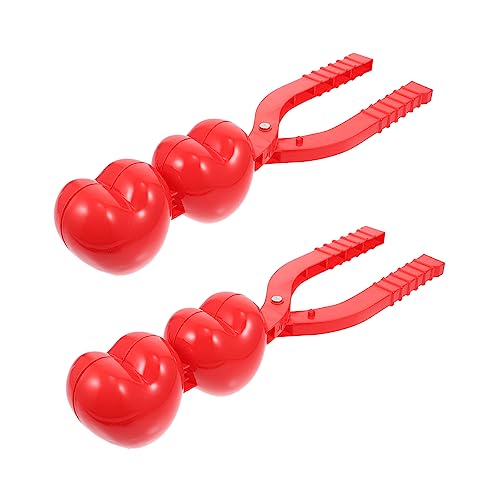 ibasenice 2 Stücke Schneeball-Clip Schneemaschine Schneeballhersteller Spielzeugschnee Schneeflocken winterspielzeuge Winter Schnee winterliches Plastik rot von ibasenice
