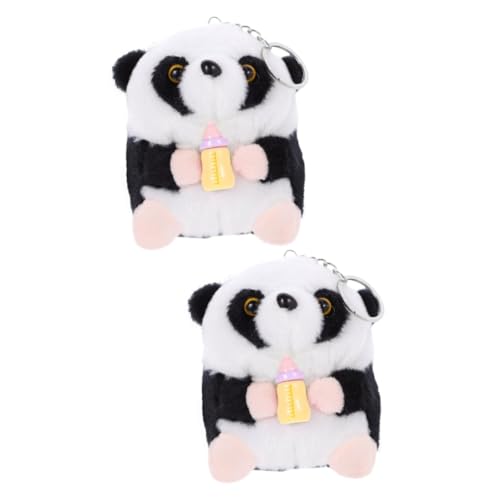 ibasenice 2 Teiliges Panda Spielzeug Das Geschenk Couch Dekoration Tierdekoration Schlüsselanhänger Schlüsselanhänger Plüschtier Cartoon Puppe Süßer Panda Plüsch Bezauberndes von ibasenice
