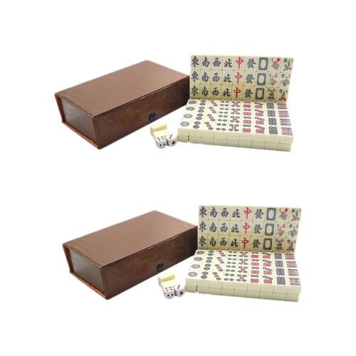 ibasenice Tragbares Mahjong 2-Teiliges Set Mahjong Tasche Reisen Reise-Mahjong von ibasenice