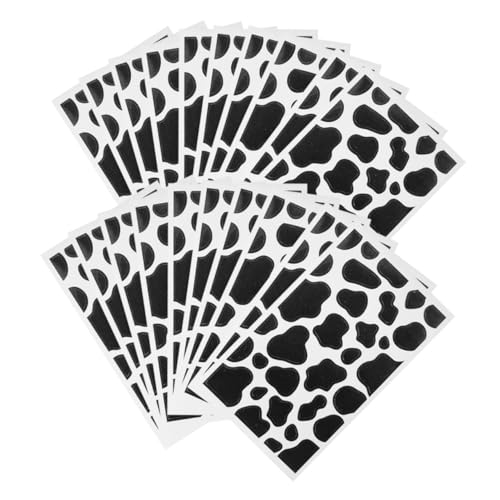 ibasenice 20 Blatt Cow Print Aufkleber Langlebige DIY Scrapbooking Sticker mit Muster Vielseitig Einsetzbar für Notizbücher Tagebücher und Dekorationen von ibasenice