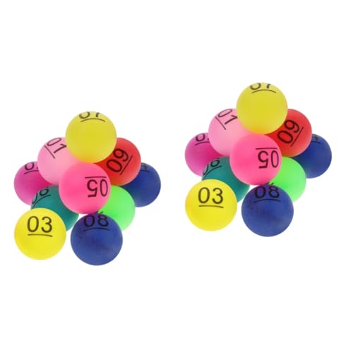 ibasenice 20 STK Farbe Zahlenball Tombola-Kugelnummern Bunte Tombolakugeln Partyspielbälle Bingo-Käfig-Bälle Party Spielkugeln Zahlenkugeln mit Buchstaben Lotteriekugeln Sphäre Partybälle pp von ibasenice