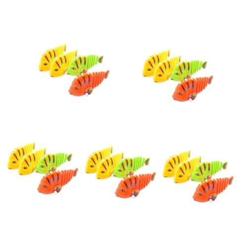 ibasenice 20 STK Fisch schwingen Spielzeug für Kleinkinder Kinder deko Zimmer Karikatur Wind Kleinkindspielzeug Badespielzeug für Kinder Duschspielzeug zum Aufziehen Fischspielzeug Feder von ibasenice