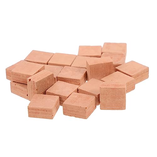 ibasenice 20 STK Simulierte Ziegel Micro Landscape Decor Miniatur-ziegeldekor Sandtisch Ziegel Mauerziegelmodell Miniaturen Spielzeugsteine Winzig Miniatur-wandziegel Ton Rot von ibasenice