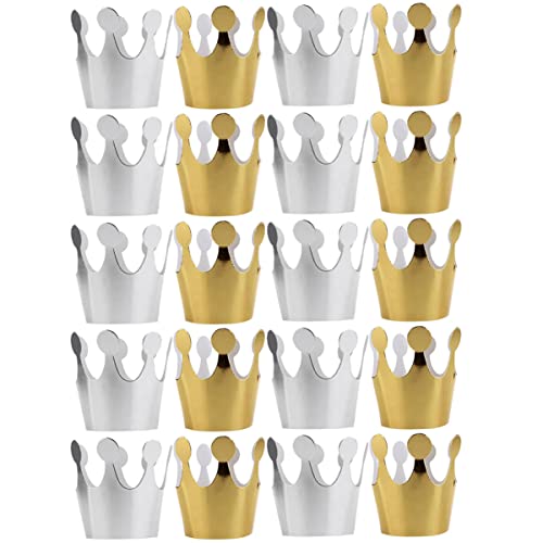 ibasenice 20 Stk Geburtstagshut Geburtstagskinder Partykronen Für Mini-kronen Partyhüte Papierkrone Papierhut Für Die Geburtstagsfeier Kronenhüte Zum Geburtstag Silver Papier von ibasenice