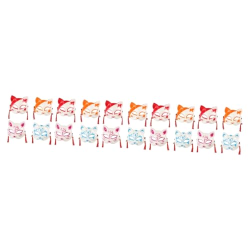 ibasenice 20 Stk Katze Fuchs Maske Modefrauenkleidung Lackiert Festverzierung Party Dekorativ Japanisches Dekor Anime Bemalte Maske Pinsel Malen Gesicht Pvc von ibasenice