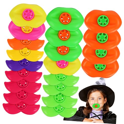ibasenice Süße Lippen Schnurrbart Pfeifen 20 Stück Kinder Groß Party Favors Goodie Bags Stuffers Sicheres Plastikspielzeug von ibasenice