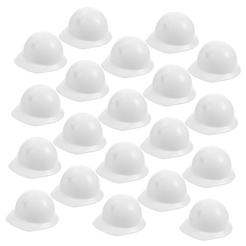 ibasenice 20 Stk Spielzeughelm Schutzhelme Puppenhüte Mini-Puppenhelme Spielzeugwerkzeuge Miniatur doll accessories Puppenkleidung Plastikpuppen-Schutzhelm Plastikpuppenhelme Abs Weiß von ibasenice