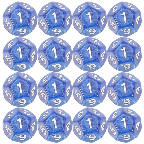 ibasenice 20 Stück 12 Würfel Tischspiele Für Erwachsene Mathe-Spiele Blue Acryl von ibasenice