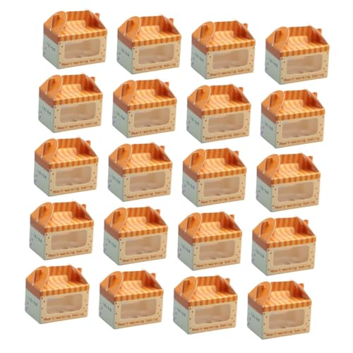 ibasenice 20 Stück Boxen Mini -Kuchenspielzeug winzige Gebäckkisten Mini -Puppenkuchenboxen hochzeitsdekoration Funny Toys puppenhaus Miniatur -Szenenzubehör Zubehör für Puppenhäuser Papier von ibasenice
