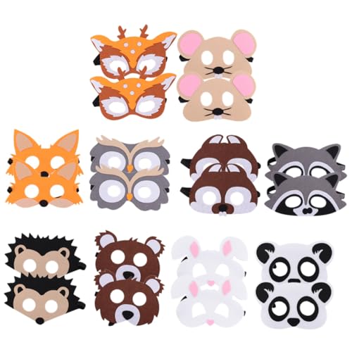 ibasenice 20 Stück Cartoon-Dschungel-Tiermaske Masken Erwachsene Kostüm halloween mask halloweenmaske halloween gesichtsmaske Maskerade Zubehör Cosplay dekorative Maske Partyzubehör gefühlt von ibasenice