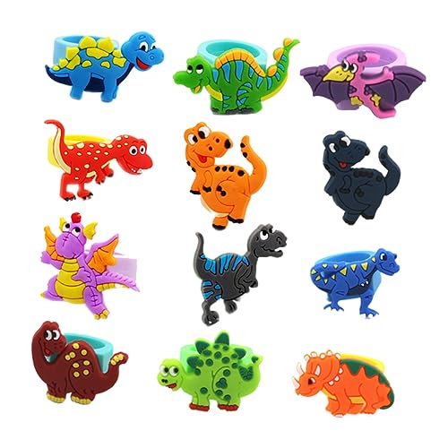 ibasenice 20 Stück Dinosaurier-Fingerringe ' Party Favours für Kindergeburtstag spielzeuge Lustige Fingerpuppen Simulation Dinosaurier Fingerringe von ibasenice