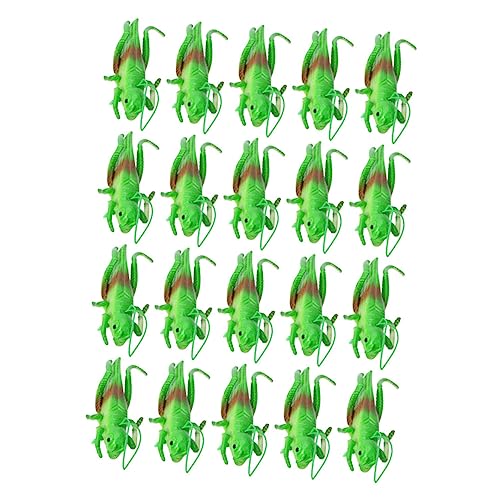 ibasenice 20 Stück Heuschrecken-Insektenspielzeug Kindererziehungsspielzeug Figur experimente Experiment Kleinkinder Gartenverzierung weiches Gummi Green von ibasenice