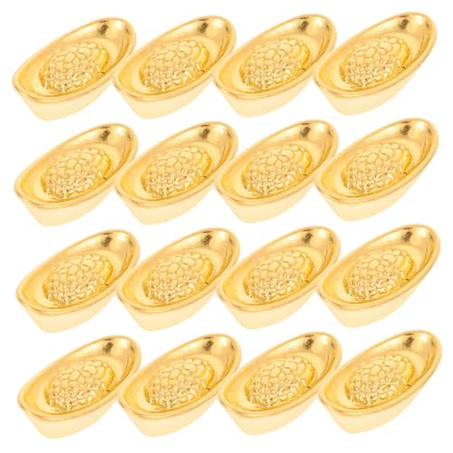 ibasenice 20 Stück Ingot-Modell Weihnachten Feng Shui Miniatur mach es Mini Sachen wohnaccessoires Puppenhaus-Dekoration Barrenmodelldekoration Barrenverzierung Legierung Golden von ibasenice