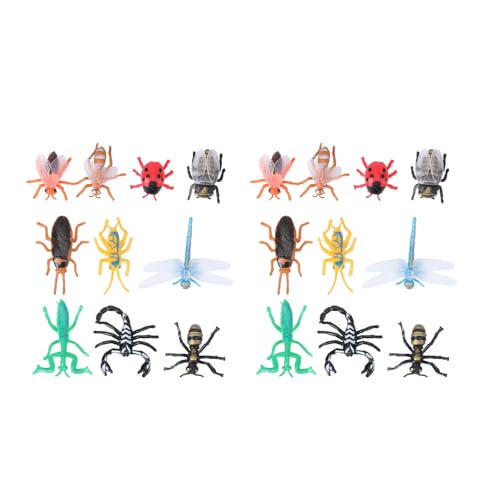 ibasenice 20 Stück Insektenmodell Simulation prüft Reptilientier gefälschte Käferfiguren Frühe Bildungspielung Umweltschutz-PVC-Weichmaterial von ibasenice