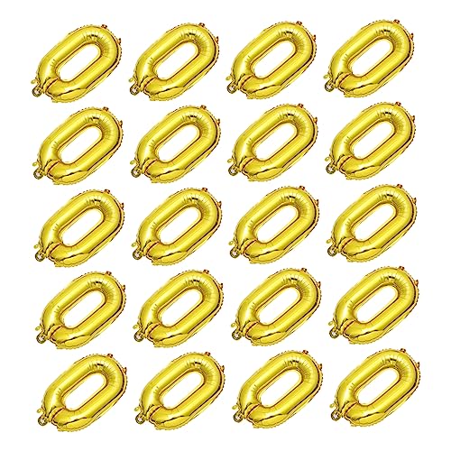 ibasenice 20 Stück Kettenfolienballons Aluminiumfolienballons Ballonkette Gold Kettenballon Schwebende Zahlenballons Ballonfüllmaschine Silber Heliumballons Luftpartyballon Golden von ibasenice