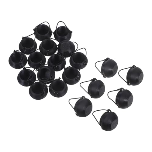 ibasenice 20 Stück Kleine Halloween Kessel aus Robustem Kunststoff Mini Cauldrons für Partydeko Vielseitige Miniatur Töpfe für Süßigkeiten Sammlerfiguren und Puppenhausdekoration von ibasenice