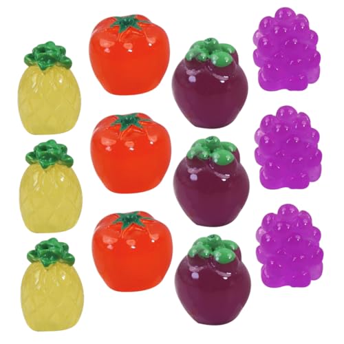 ibasenice 20 Stück Künstliche Mini Früchte Deko Realistische für DIY Puppenhaus Tischdeko und Fotorequisiten Mangosteen Rote Tomaten Ananas Trauben von ibasenice