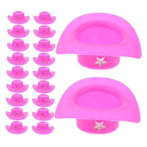 ibasenice 20 Stück Mini Cowboyhut Puppenzubehör Geburtstagshut Set Babypuppenhüte Beanie Puppenhaus Mädchenhut Trucker Mütze Kleinkindspielzeug Mini Puppen Minihut Lustiger Hut von ibasenice