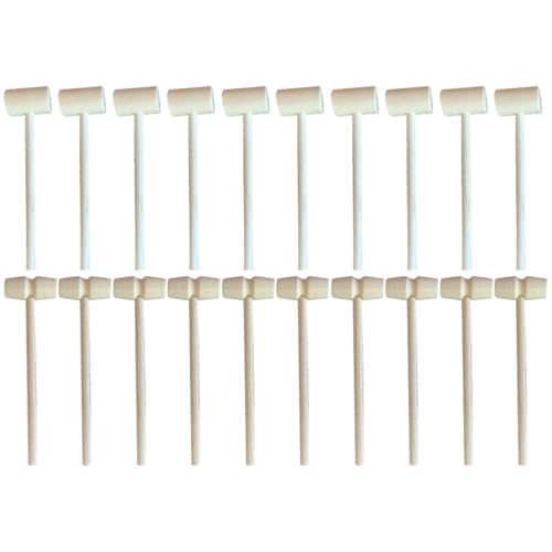 ibasenice 20 Stück Mini Holzhammer für Pädagogisches DIY Werkzeug für Bastelprojekte Kuchen und Ostereier Sicheres Natürliches Material für Jungen und Mädchen von ibasenice