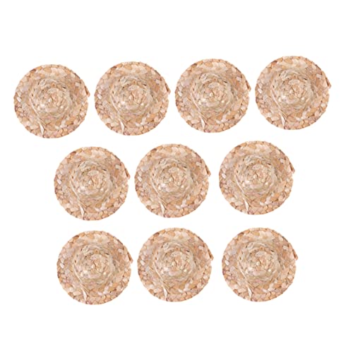 ibasenice 20 Stück Mini Puppenmütze DIY Hut Kleine UV Puppe Stroh Partypuppen Kleine Babys Frauen Handgewebt Miniatur Handwerk Strickornament Hat Puppenhaus Zubehör Aus Holz von ibasenice