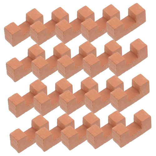 ibasenice 20 Stück Mini-Steine DIY Baumaterial BAU Modell Architektur Hausmodelle Basteln Mini ziegelsteine bausteine Bastelsteine Mini-Hausbau DIY Miniatur Ton Orange von ibasenice