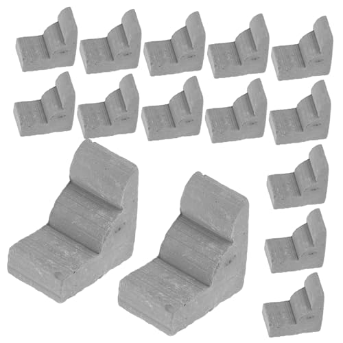 ibasenice 20 Stück Mini-Steine Puppenhausbauzubehör Kleine Ziegelsteine Spielzeugbausteine Ziegel Ziegelwandspielzeug Ziegelmodelle Mikrosteine Miniatur-gebäudemodell Ton Grey von ibasenice