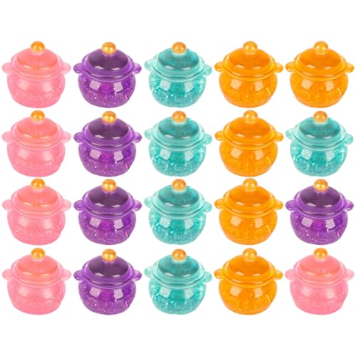 ibasenice 20 Stück Pailletten Kochtopf Spielzeughaus Fröhlicher Mini Herd Simulationstöpfe Für Mini Puppentopf Pädagogische Mini Herde Puppenhaus Mini Topf Simulationstöpfe von ibasenice