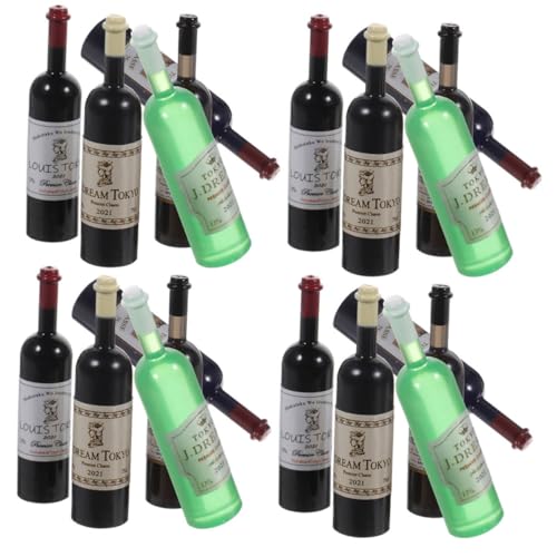 ibasenice 20 Stück Puppenhaus Wein Mini Alkoholflaschen Mini Weinflasche Miniatur Bierflasche Schnapsflaschen Puppenhaus Alkoholflaschen Mini Weinflaschen Marken Flachmann von ibasenice