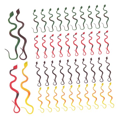 ibasenice 20 Stück Simulierte Schlange aus weichem Gummi Lustiges Schlangenspielzeug Simulationsschlangenfigur Tier-Spielzeugmodell Simulation Schlangendekoration kleine Schlangendekoration von ibasenice