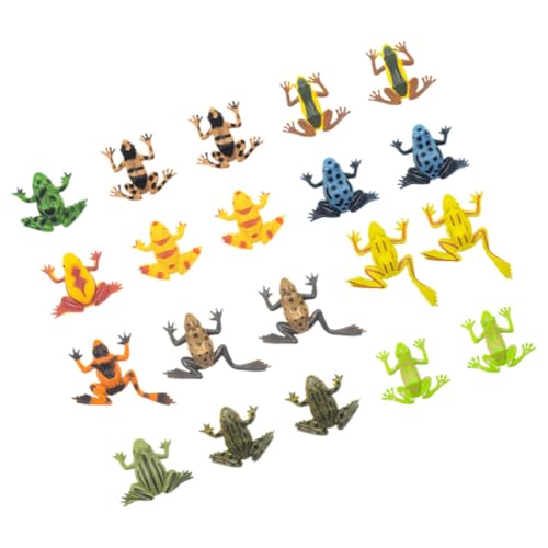 ibasenice 20 Stück Teiliges Miniatur Frosch Figuren aus Lebensechte Kleine Froschspielzeuge für Puppenhäuser Garten und Bonsai Dekoration Realistische Landschaftsmodelle für Teich und von ibasenice