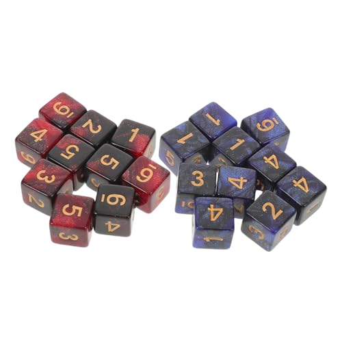 ibasenice 20 Stück Teiliges Würfel Schimmernde Zahlenwürfel aus Acryl Farblich Gemischte Galaxy Dice für Brettspiele RPG Wargaming und Pädagogische Zählspiele Kompakt und Vielseitig von ibasenice