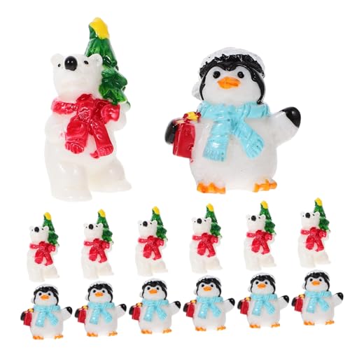 ibasenice 20 Stück Weihnachtsmikro-Szenen-Verzierung Weihnachtsdekorationen Weihnachtsmann weihnachtsbaumdeko weihnachtsbäume geschmückt Miniatur-Weihnachtsfiguren Minifigur Harz von ibasenice