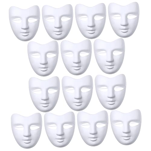 ibasenice 20 Stück handgefertigte Maske Masken Maskerade schmücken halloween mask halloweenmaske DIY Gesichtsmaske hallowen masks white mask leere Cosplay-Maske tierische Maske Papier Weiß von ibasenice
