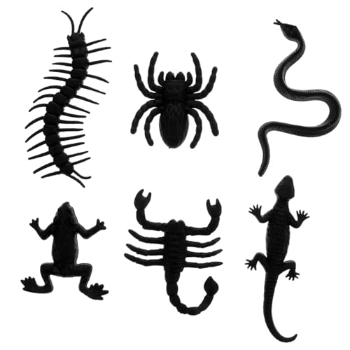 ibasenice 20 Stück simuliertes Insektenspielzeug Halloween Halloween assecoires Halloween Toys Schlange Hai Halloween-Requisiten Party-Spinnen-Requisite Plastik Black von ibasenice