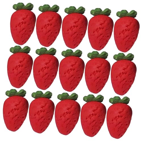 ibasenice 20 Stücke Lebensechte Erdbeeren Harz Gefälschte Früchte Miniatur Puppenhaus Mini Erdbeeren Decor Puppenhaus Künstliche Obst Modelle von ibasenice