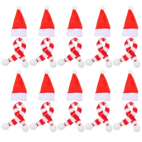 ibasenice 20 Stücke Mini Stricken Hüte Und Schals Gestrickte Decor Weihnachten Ornament Mini Santa Hut für Handwerk DIY ibasenice 20 Stücke Mini Stricken Hüte Und Schals Gestrickte Decor Weihnachten Ornament Mini Santa Hut für Handwerk DIY von ibasenice